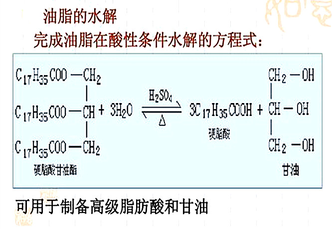 油脂的水解与加成反应